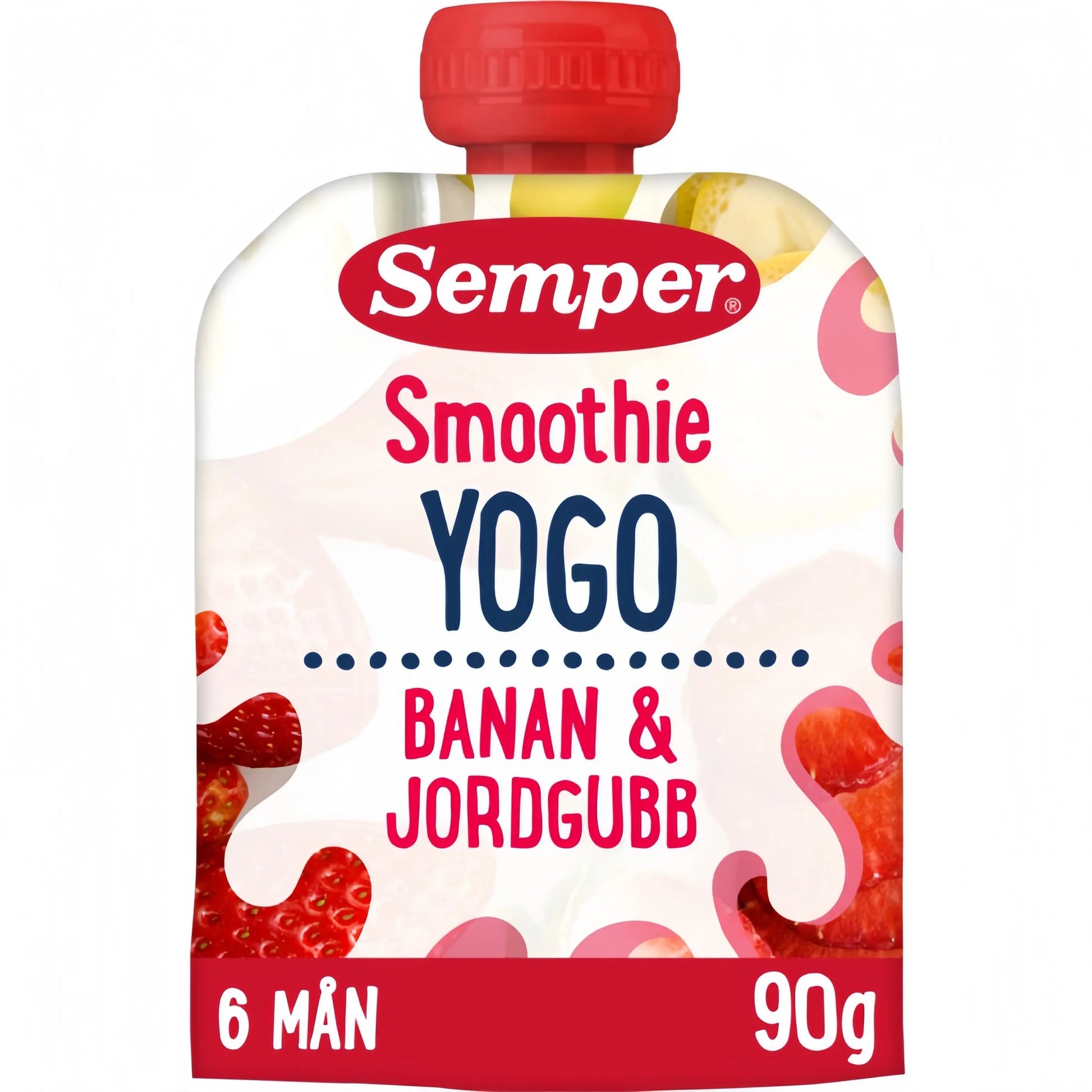 Semper Smoothie Yogo Banan och Jordgubb 6M 90 g